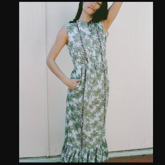Coco Shop Drawstring Dress in Cool Coconut Tree - Picture 2 of 2